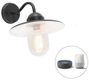Okos rusztikus fali lámpa antracit IP44 WiFi-vel E27 - Kansas