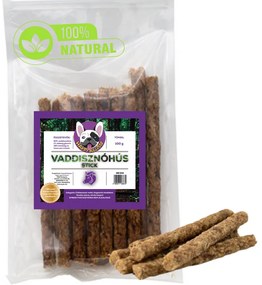 100% Természetes Vaddisznóhús stick 100 g, HAPPY BULLDOG