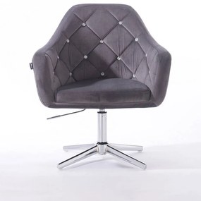 HR830CROSS Grafit Modern Velúr Szék Krómozott lábbal