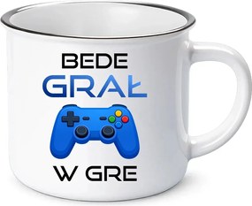 Játszani fogok a játékkal Zománcozott Bögre Ajándék Játékosoknak