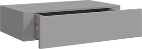 vidaXL szürke falra szerelhető fiókos polc 40 x 23,5 x 10 cm