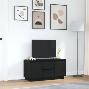 fekete tölgy TV-szekrény LED-világítással 100x41x50 cm