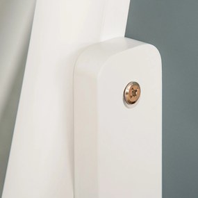 HOMCOM Ovális Shabby Chic Stílusú Álló Tükör, Állítható Dőlésszög, 48L x 46W x 147H cm MDF Fehér | Aosom