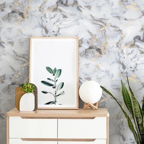 Arthouse Signature 1 Bahia Marble arany-fehér márvány mintás papír tapéta – 923001