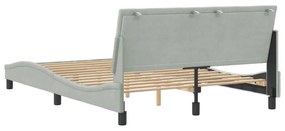 világosszürke bársony ágykeret matrac nélkül Hanko 140 x 190 cm