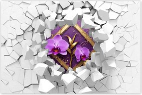 Poszterek 120x80 Lila orchideák és arany