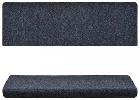 15 db öntapadós lépcsőszőnyeg, kék, téglalap alakú széllel, 65 x 21 x 4 cm