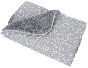 Szürke mikroplüss gyerek takaró 80x80 cm Miffy – Roba