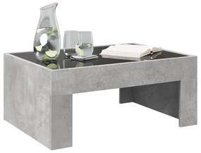 Betonszürke végtelen hatású LED-es dohányzóasztal 70x50x30 cm