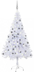 Zöld műkarácsonyfa LED-fénnyel és gömbszettel 120 cm 230 ággal