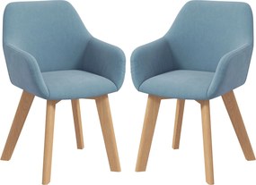 HOMCOM 2db Modern Étkezőszék - Konyhai Székek Bársonyos Kárpitozással, Háttámlával, Karfával és Gumifa Lábakkal - 120 kg Teherbírás - 54x57x80 cm Vilá
