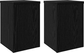 vidaXL Növényállvány 2 pcs Fekete tölgy 20 x 20 x 30 cm Faanyag