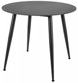 Kerek étkezőasztal RION 90 cm kerámia lappal, fekete márvány