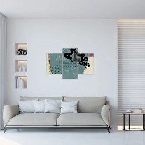 Kép - Repülő léggömb szivárvánnyal (90x60 cm)
