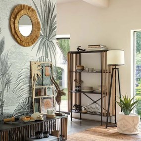 Atmosphera ALBA falitükör, 57 cm átmérő, rafia kivitel