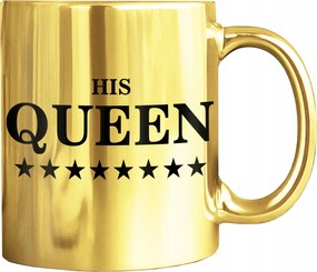 Arany Bögre Valentin Nap Nyomott Mintával His Queen Ajándék Neki Nő