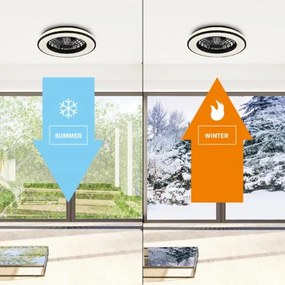LED Dimmelhető mennyezeti lámpa ventilátorral LED/48W/230V 3000-6500K + távirányító