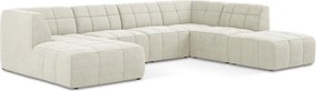 Bézs buklé sarokkanapé (U alakú) Aloha – Makamii