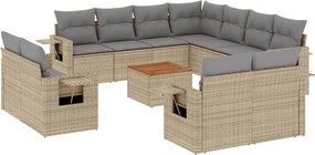 vidaXL 12 részes vegyes bézs polyrattan kerti ülőgarnitúra párnákkal