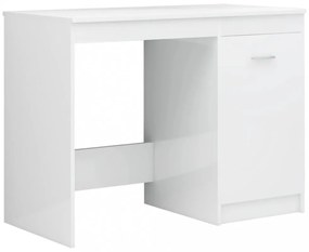 magasfényű fehér szerelt fa íróasztal 140 x 50 x 76 cm