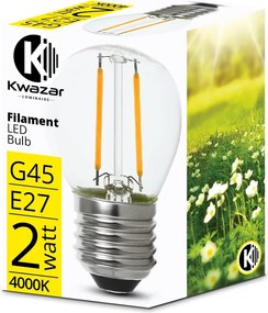 Led izzó E27 Filament 2W Edison G45 Golyó 4000K dekoratív loft fényfüzér