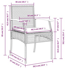 4 részes bézs polyrattan kerti étkezőgarnitúra párnákkal