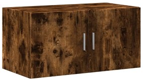 füstös tölgy színű szerelt fa tárolószekrény 80 x 42,5 x 225 cm