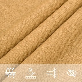 homokszínű négyzet alakú HDPE napvitorla 160 g/m² 4x4 m