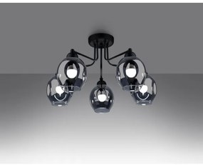 Sollux SL.1145 - Csillár rúdon FILLAN 5xE27/60W/230V fekete