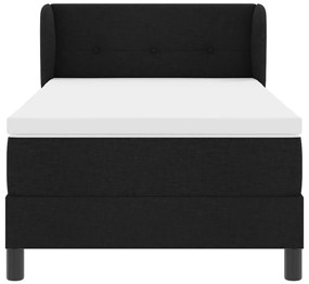 Boxspring Ágy Matrac nélkül Fekete 100x200 cm Szövet