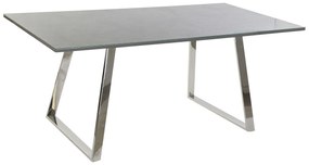 Modern acél ezüst étkezőasztal szürke üveg asztallappal