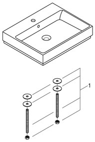 GROHE 3947700H - CUBE CERAMIC mosdó, 600 × 490 mm, kerámia/fehér