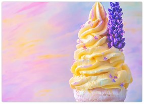 Üveg kép - Levendulás fagylalt (70x50 cm)