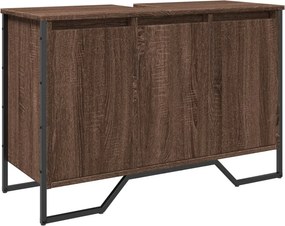 vidaXL barna tölgy szerelt fa fürdőszobai mosdószekrény 91x35x60 cm