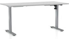 OfficeTech A állítható magasságú asztal, 160 x 80 cm, szürke alap, világosszürke