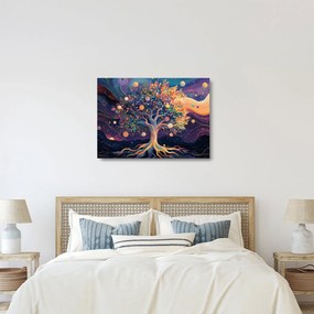Üveg kép – Lila fa tele energiával (70x50 cm)
