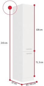 ALBERTA magas konyhaszekrény 60 DK-210 2F, 60x210x57, fehér