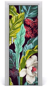 Ajtó méretű poszter trópusi virágok 75x205 cm
