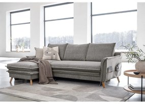 Szürke kinyitható sarokkanapé (bal oldali) Charming Charlie – Miuform