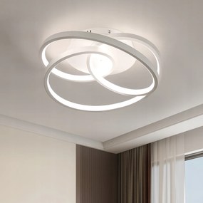 Lampa Sufitowa Led Zyrandol Biały Nowoczesna Do Salonu Sypialni 4500K 40W