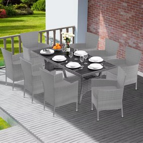 Deuba Takeo rattan asztal 190x90x74 cm - szürke