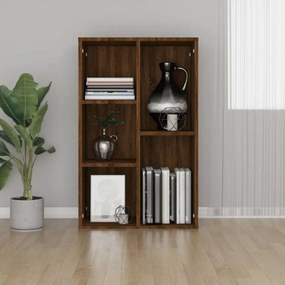 Barna tölgyszínű szerelt fa könyv-/tálalószekrény 50x25x80 cm