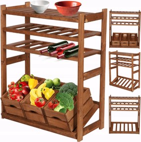 Dobozos állvány bortartó állvány fa kamra 4p Eko Tömör