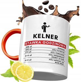 Narancssárga Bögre Pincérnek Ajándék fényképes nyomtatással