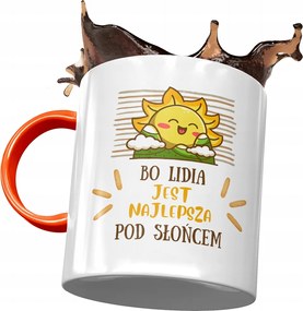 Narancssárga Bögre Lídia Barátnőnek Ajándék Nyomtatott Fotóval