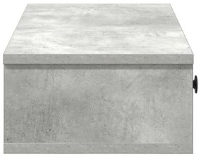 Falipolc fiókokkal betonszürke 60x25x15 cm műszaki fa