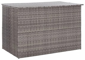 szürke polyrattan kerti tárolóláda 150 x 100 x 100 cm