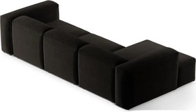 Fekete sarokkanapé (bal oldali-heverő résszel) Bergamo – Cosmopolitan Design