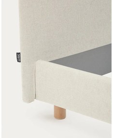 Szürke kárpitozott franciaágy ágyrács nélkül 180x200 cm Valma – Kave Home