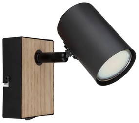 Globo 57911-1BW - Fali spotlámpa ROBBY 1xGU10/35W/230V fekete/barna